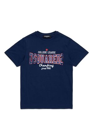 t-shirt in cotone blu DSQUARED KIDS | DQ2742D0ACDDQ880